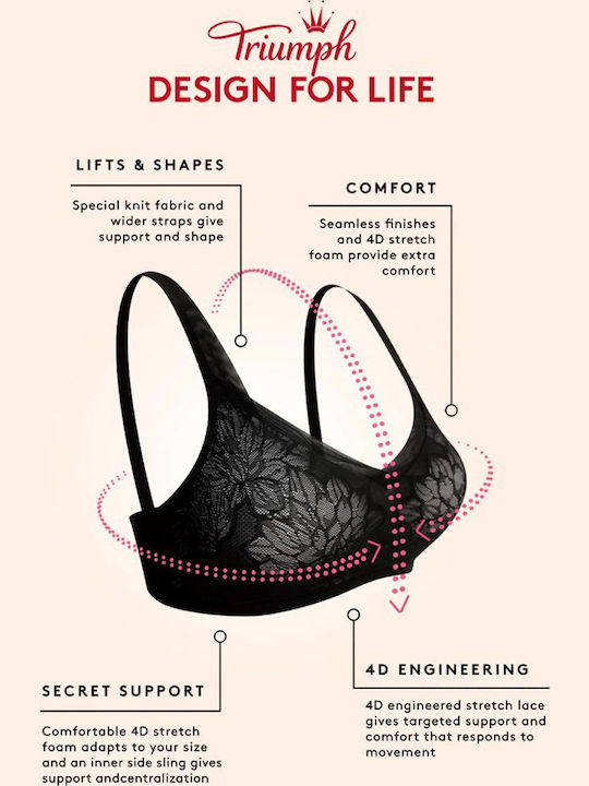 Triumph Fit Smart P01 EX Women's Bralette Bra Black
