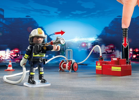 Playmobil Stadt Aktion Feuerwehrleute mit Wasserpumpe für 5-10 Jahre