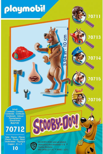 Playmobil Scooby-Doo Collectible Firefighter Figure for 5-12 years old