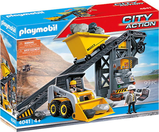Playmobil Stadt Aktion Materialtransportgurt und kleiner Bagger für 4+ Jahre Jahre