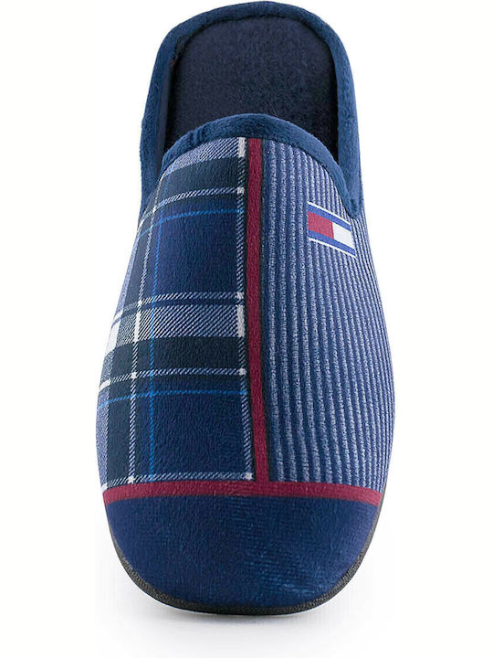 D52 Winterliche Herrenhausschuhe Blau 1222-0563-000003