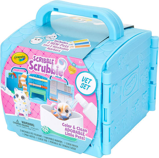Crayola Ζωγραφική Washimals Pets Vet Playset Κτηνιατρική Κλινική για Παιδιά 4+ Ετών