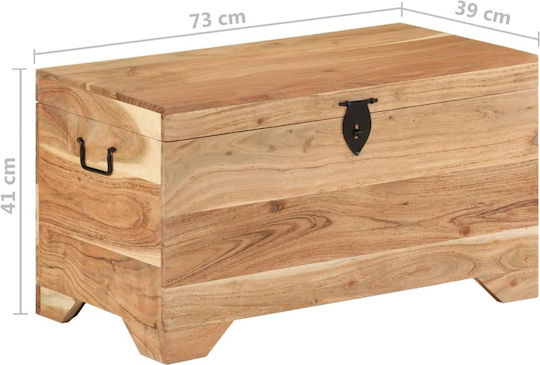 vidaXL Wooden Decorative Trunk Beige 73x39x41cm