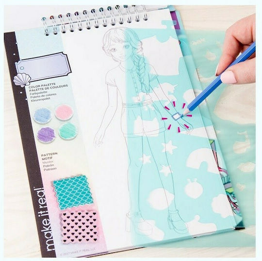 Make It Real Ζωγραφική Fashion Design Sketchbook Pastel Pop για Παιδιά 6+ Ετών