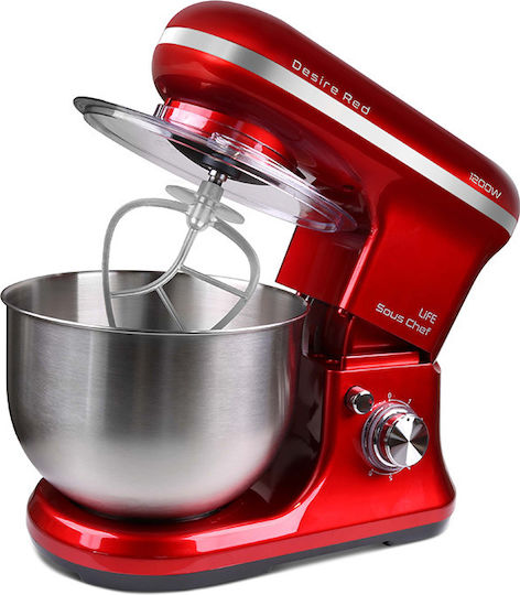 Life Sous Chef Desire Red 221-0251 Стенд миксер 1200W с Неръждаема Купа 5лт