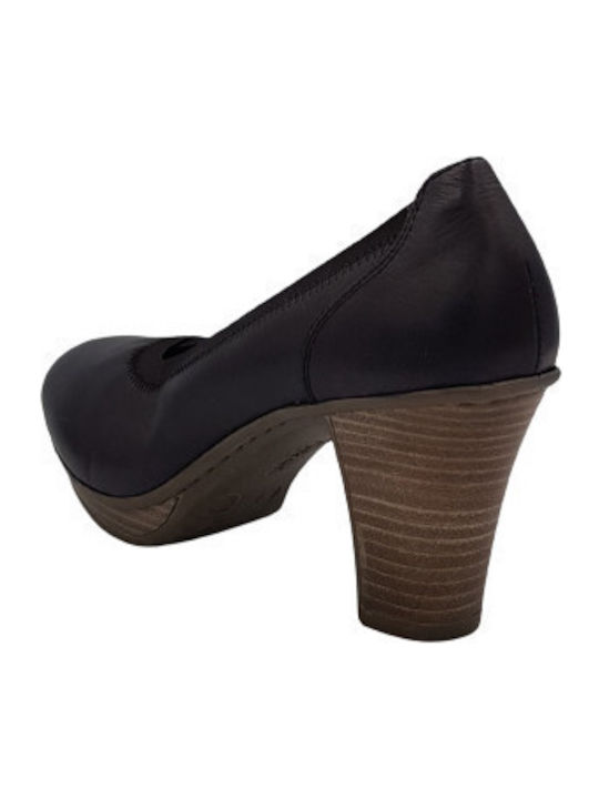 Leder Pumps Marineblau