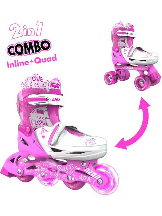 Y Volution Neon Combo 53.NT10P4 Quadruplu Reglabil Rolez Roz Copii