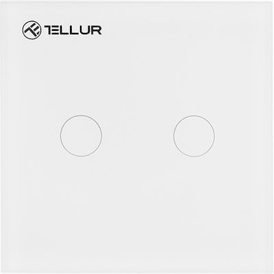 Tellur Recessed Electrical Lighting Wall Switch Wi-Fi Connected with Frame Touch Button White