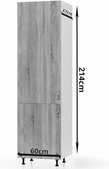 Modest Floor Tall Cupboards Λευκό - Sonoma L60xW57xH214cm GR-101 - 00034