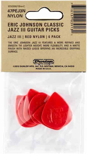 Dunlop Πένες Κιθάρας Eric Johnson Jazz III Σετ 6τμχ