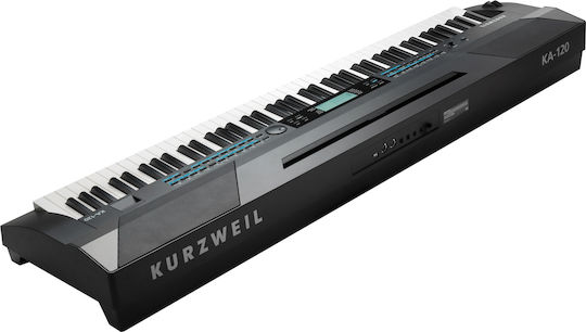 Kurzweil Elektrisch Bühne Klavier KA-120 mit 88 Gewichtet Tasten Eingebaute Lautsprecher und Anschluss an Kopfhörer Schwarz