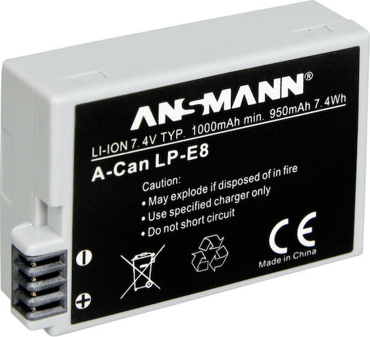 Ansmann Μπαταρία Φωτογραφικής Μηχανής A-Can LP E8 Ιόντων-Λιθίου (Li-ion) 1000mAh Συμβατή με Canon