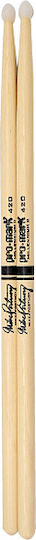 Promark Hickory Drumsticks Drums Signature Mike Portnoy Tip with Tip Shape Oval in Brown Color