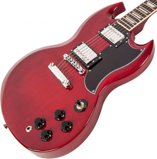 Vintage VS6 ReIssued Chitară Electrică cu HH Configurație Doze Cherry Red
