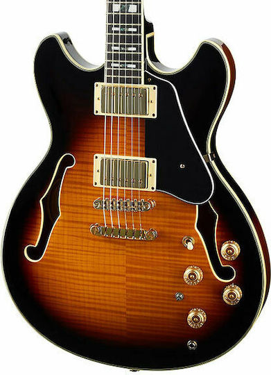 Ibanez JSM10-VYS Ηλεκτρική Κιθάρα Semiacoustic με HH Διάταξη Μαγνητών Vintage Yellow Sunburst με Θήκη