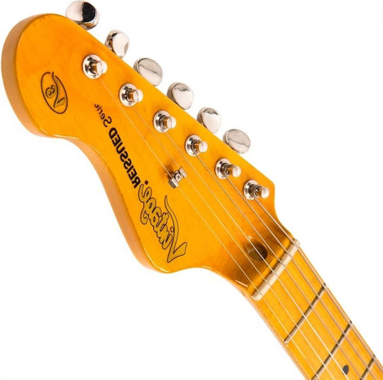 Vintage V6M ReIssued Ηλεκτρική Κιθάρα για Αριστερόχειρες ST Style με SSS Διάταξη Μαγνητών Sunburst