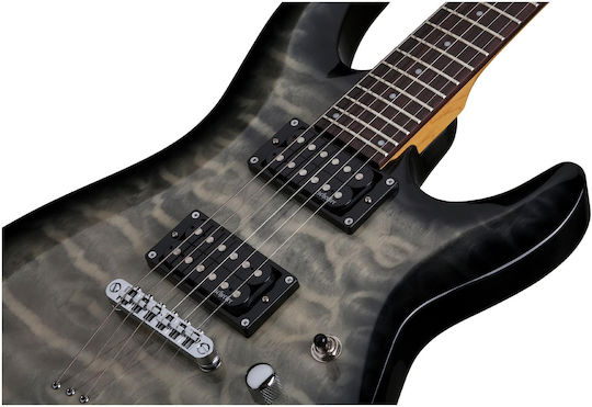 Schecter C-6 Plus Ηλεκτρική Κιθάρα ST Style με HH Διάταξη Μαγνητών Charcoal Burst