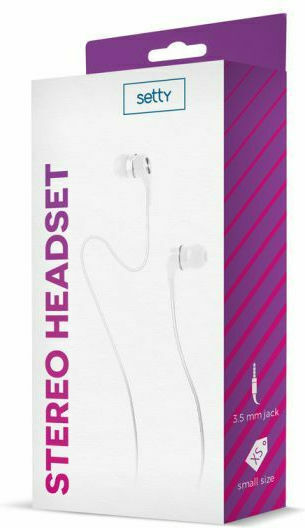 Setty Ακουστικά Ψείρες In Ear Stereo Headset Λευκά