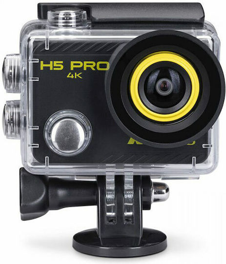 Midland H5 PRO Action Camera 4K Ultra HD Υποβρύχια (με Θήκη) με Οθόνη 2" και Wi-Fi Μαύρη