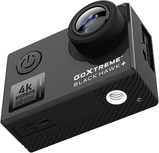EasyPix GoXtreme Black Hawk+ Action Camera 4K Ultra HD Υποβρύχια (με Θήκη) με Οθόνη 2" και Wi-Fi Μαύρη