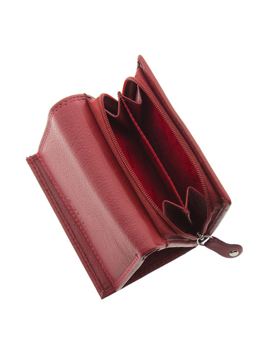 Small Leather Women's Wallet with RFID Burgundy