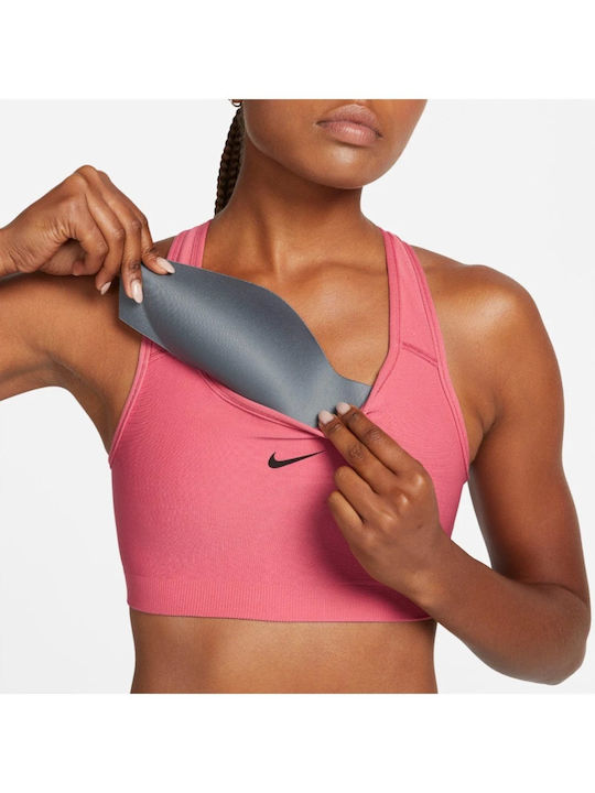 Dri-Fit Swoosh Seamless Damen Sport-BH Rosa mit Futter