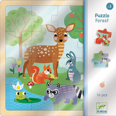 Wooden Kids Puzzle Forest for 3++ Years 16pcs Djeco