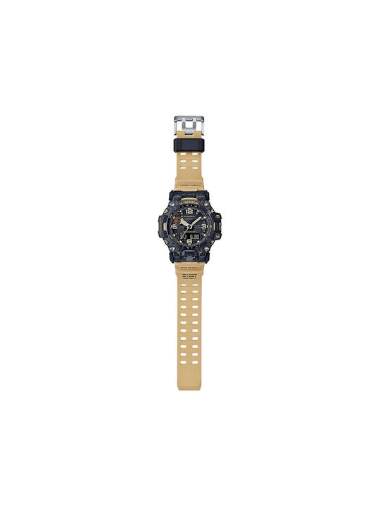 Casio G-Shock Mudmaster Men's Watch 54mm Solar with Beige Rubber Strap