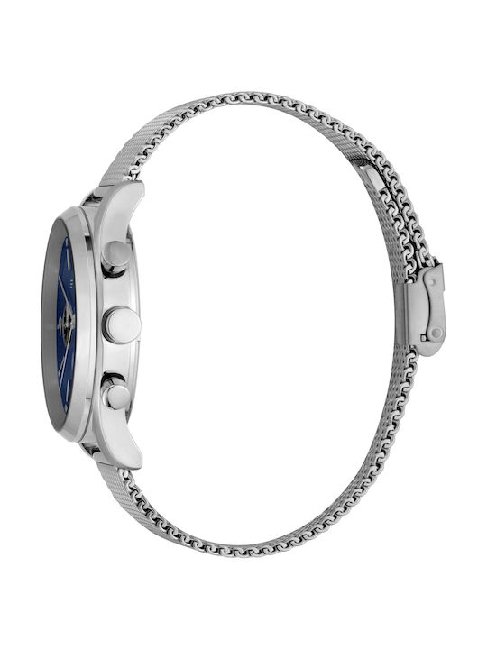 Esprit Ceas bărbat 42mm cu baterie cu brățară din metal argintie