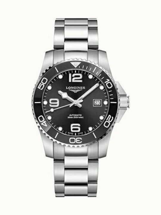 Longines Ανδρικό Ρολόι 41mm Χρονογράφος Αυτόματο με Ασημί Μεταλλικό Μπρασελέ
