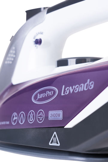 Juro-Pro Lavanda Fier de Călcat cu Abur 2400W cu Placă Ceramică și Furnizare Continuă de Abur 80gr/min