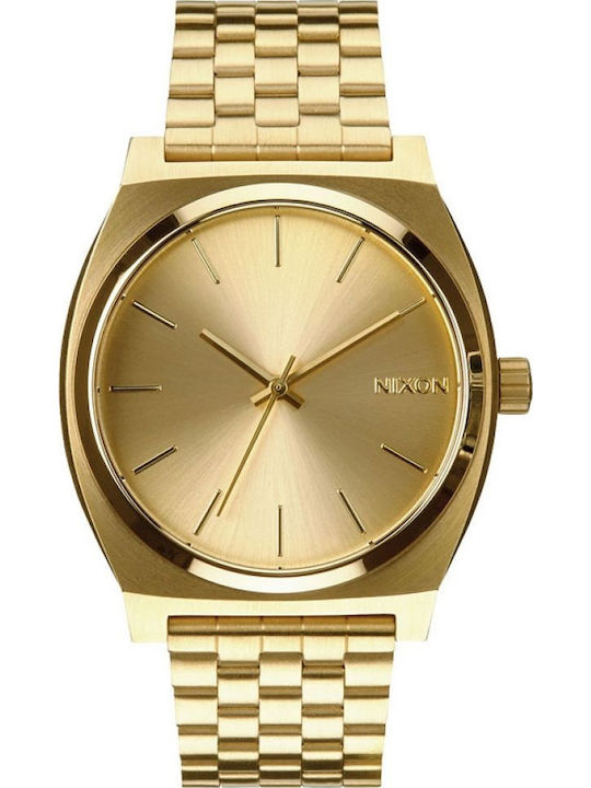 Nixon Ανδρικό Ρολόι 37mm Μπαταρίας με Χρυσό Μεταλλικό Μπρασελέ
