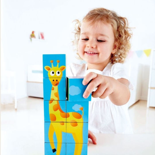 Lemnos Puzzle pentru Copii Jungle Animal Block 9buc Hape