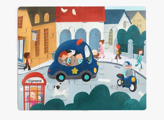 Ξύλινο Παιδικό Puzzle Περιπολικό για 3+ Ετών 24pcs Top Bright