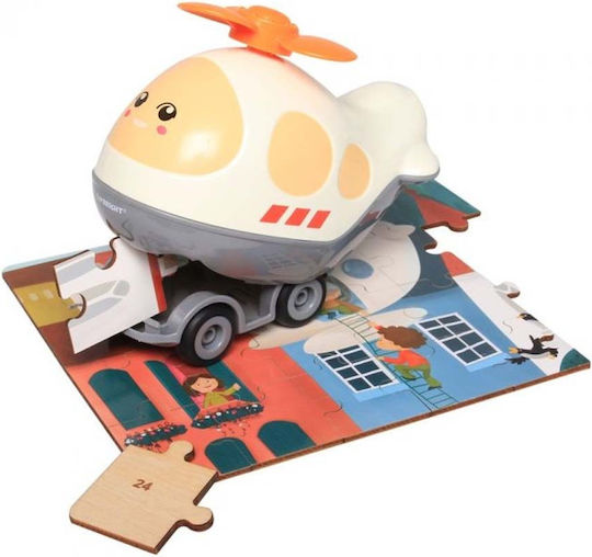 Ξύλινο Παιδικό Puzzle Ελικόπτερο για 3+ Ετών 24pcs Top Bright
