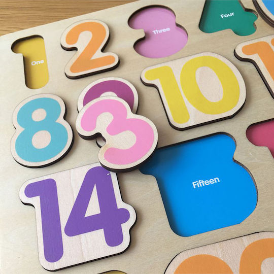 Wooden Kids Peg Puzzle Numbers 23pcs Jumini