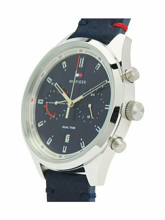 Tommy Hilfiger Bennett Men's Watch 44mm Chronograph Battery with Blue Leather Strap