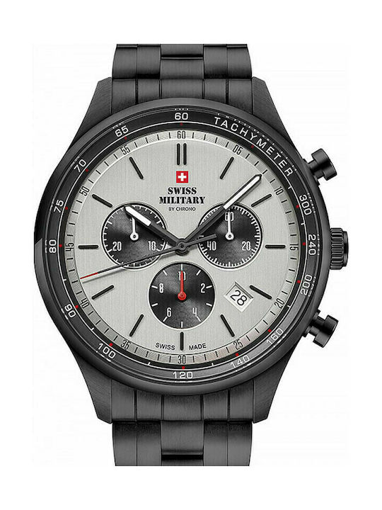 Swiss Military by Chrono Watch Chronograph Battery with Black Metal Bracelet SM34081.05