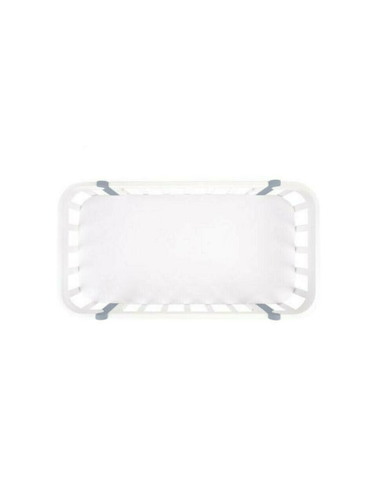 IngVart Κούνια Nika White Grey με Στρώμα & Ρόδες