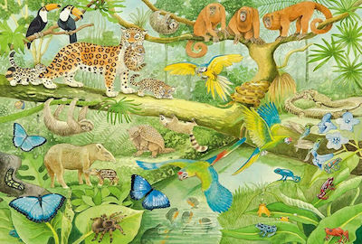 Puzzle pentru Copii Animals in the Rainforest pentru 6++ Ani 100buc Schmidt Spiele