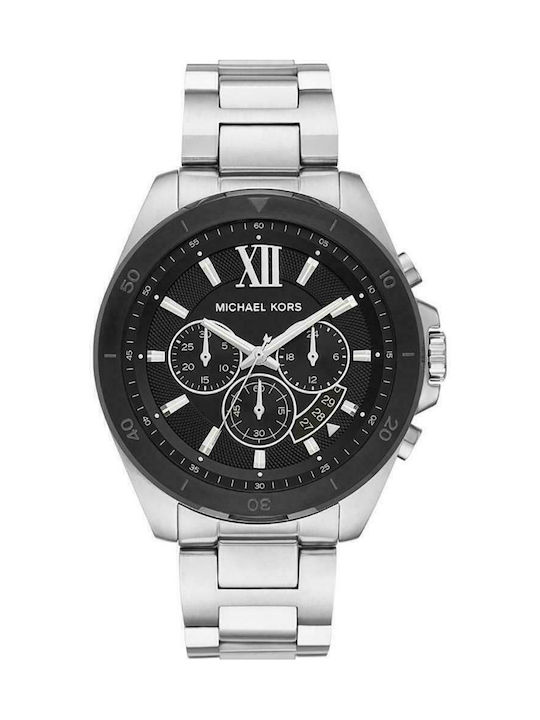 Michael Kors Brecken Men's Watch 45mm Chronograph Battery with Silver Metal Bracelet