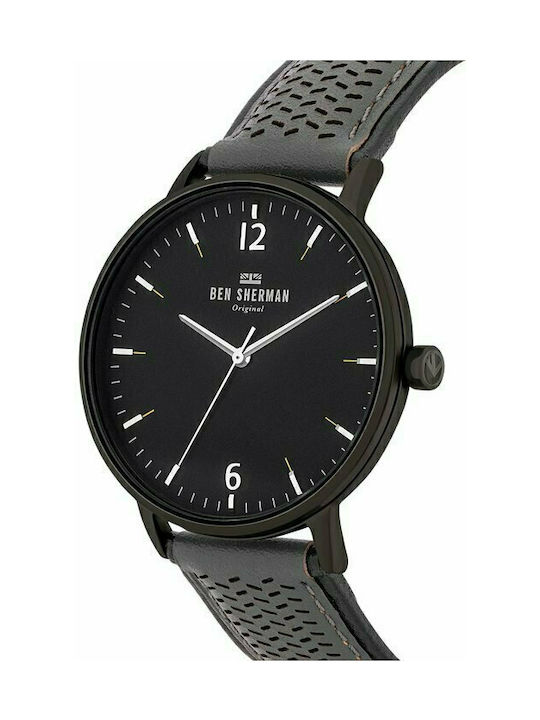 Ben Sherman Portobello Social Watch Battery with Black Leather Strap