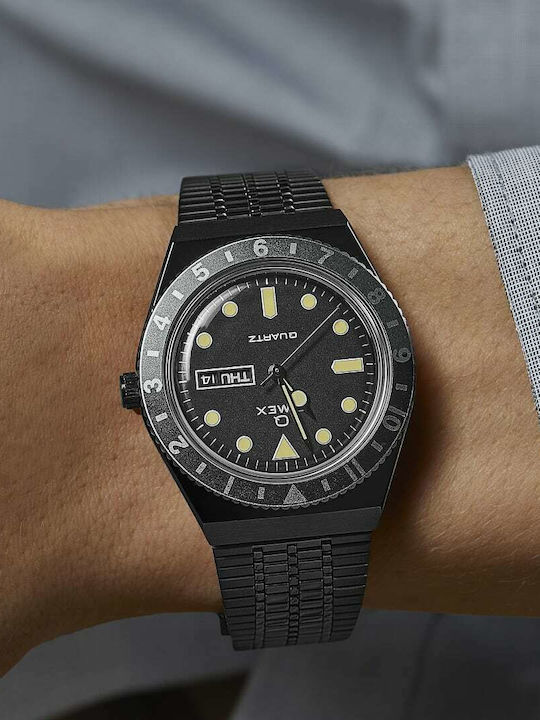 Timex Reissue Ανδρικό Ρολόι 38mm Μπαταρίας με Μαύρο Μεταλλικό Μπρασελέ