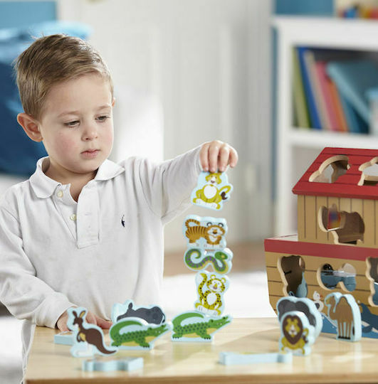 Wooden Kids Peg Puzzle Noah's Ark Play Set for 2++ Years 26pcs Melissa & Doug