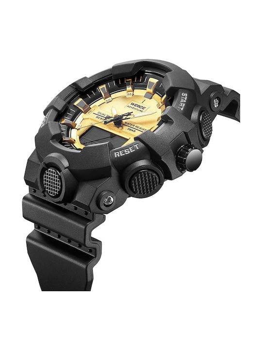 Weide Digital Men's Watch 53mm Battery with Black Rubber Strap