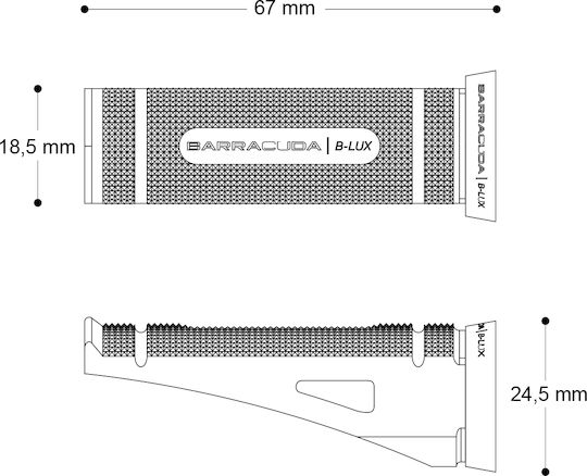Barracuda Foot Peg Μοτοσυκλέτας in Black Color NF123-N