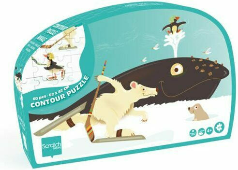 Детски Пъзел Contour Whale за 4+ години+ Години 60бр Scratch Europe