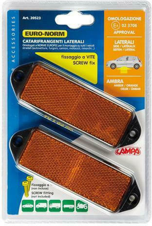 Lampa Truck Reflector Reflective Orange Euro-Norm 90x35mm 2pcs 20523