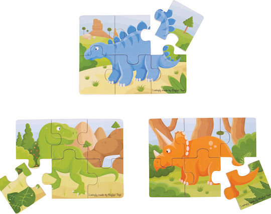 Lemnos Puzzle pentru Copii Dinosaurs pentru 3+ ani+ Ani 18buc Big Jigs