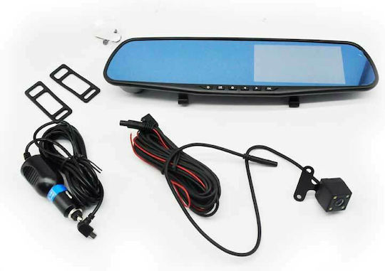 1080P Mirror Car DVR Set with Rear Camera, 4.3" Display with Clip